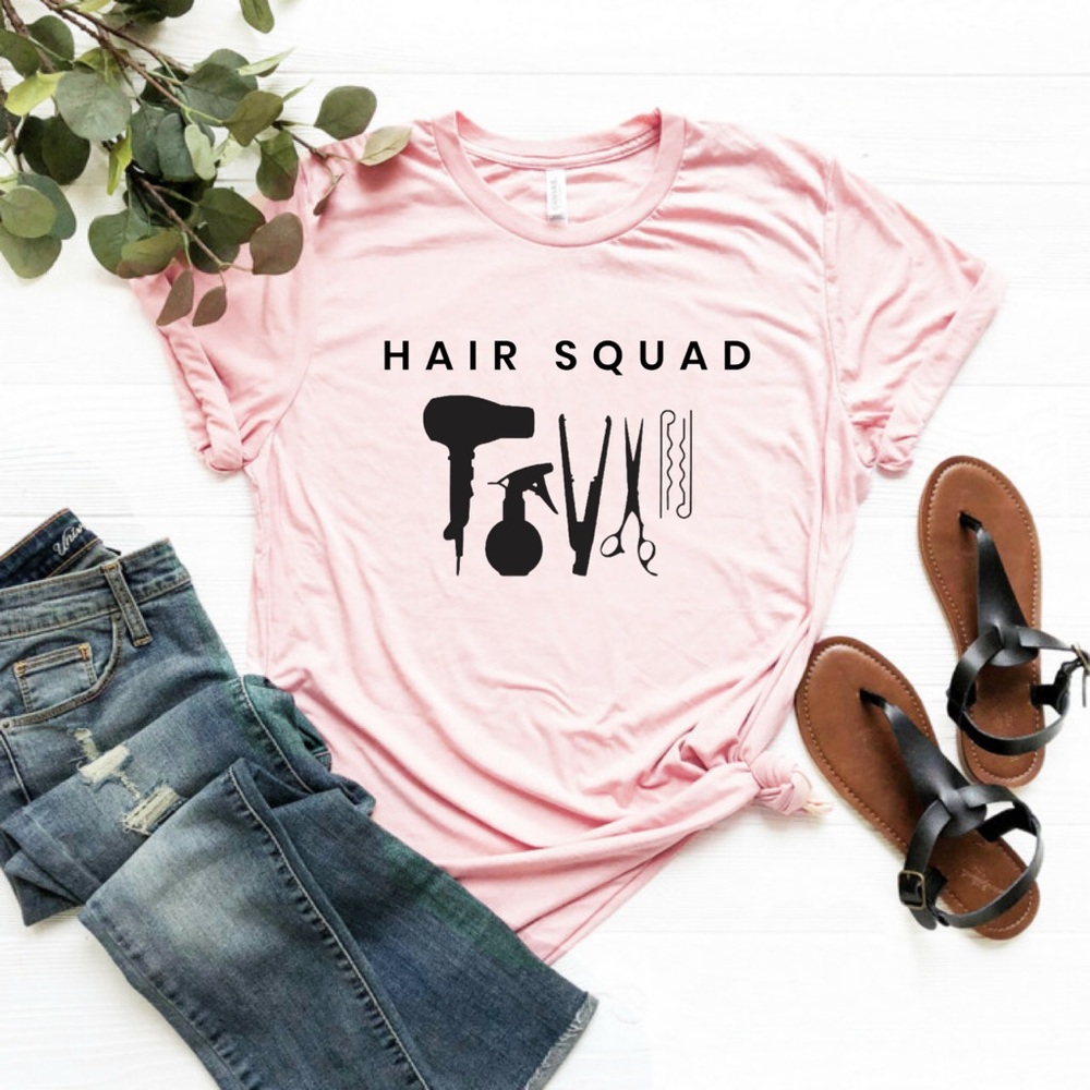 Hair Stylist Squad - Pink T-shirt, Graphic Tee